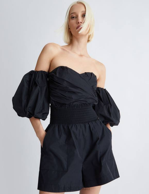 Clothing Liu Jo Taffeta Top With Balloon Sleeves Women F606505