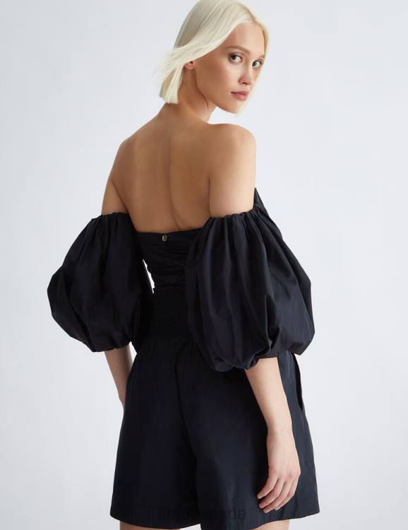Clothing Liu Jo Taffeta Top With Balloon Sleeves Women F606505