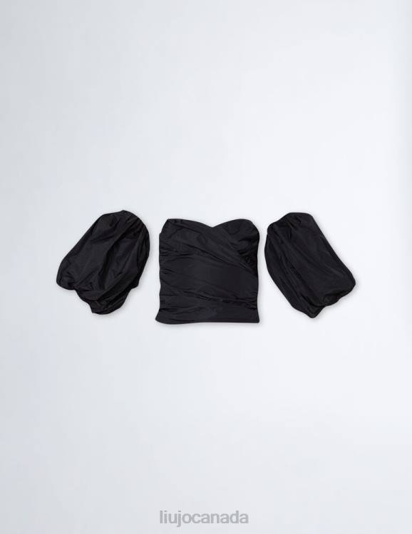 Clothing Liu Jo Taffeta Top With Balloon Sleeves Women F606505