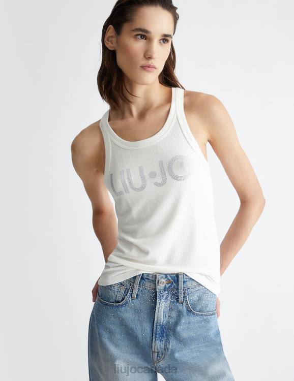 Clothing Liu Jo Top With Logo And Gemstones Women F606570
