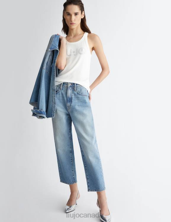 Clothing Liu Jo Top With Logo And Gemstones Women F606570