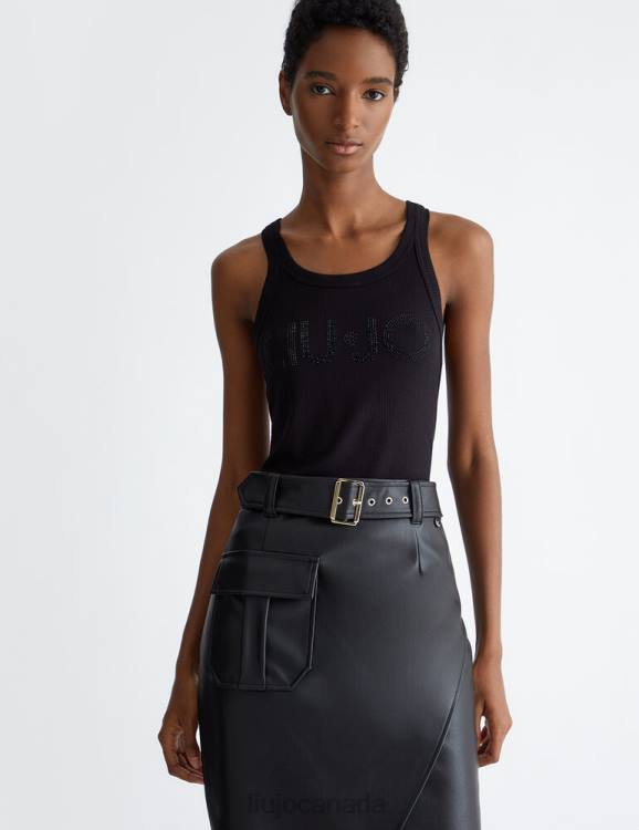 Clothing Liu Jo Top With Logo And Gemstones Women F606668