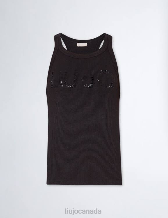 Clothing Liu Jo Top With Logo And Gemstones Women F606668