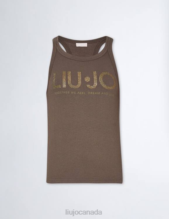 Clothing Liu Jo Top With Logo And Gemstones Women F606826