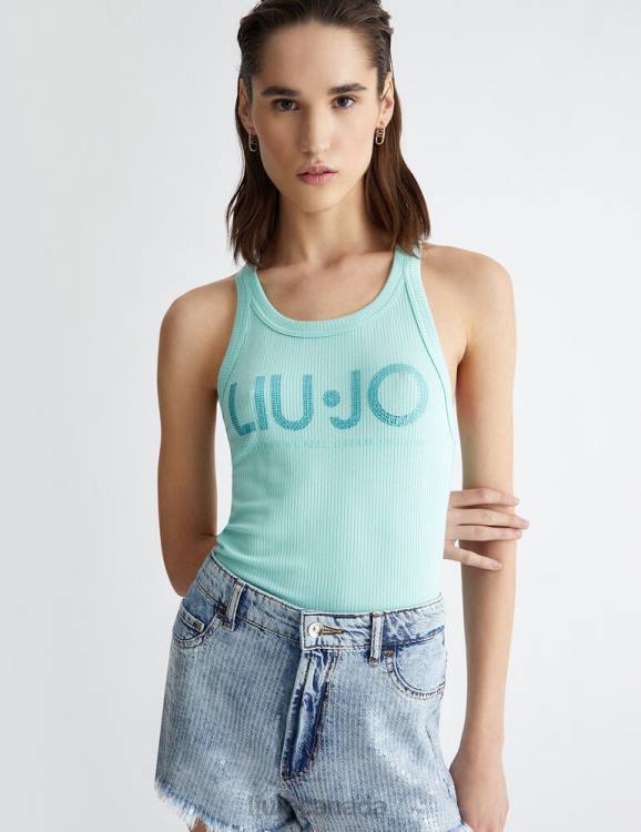Clothing Liu Jo Top With Logo And Gemstones Women F606876