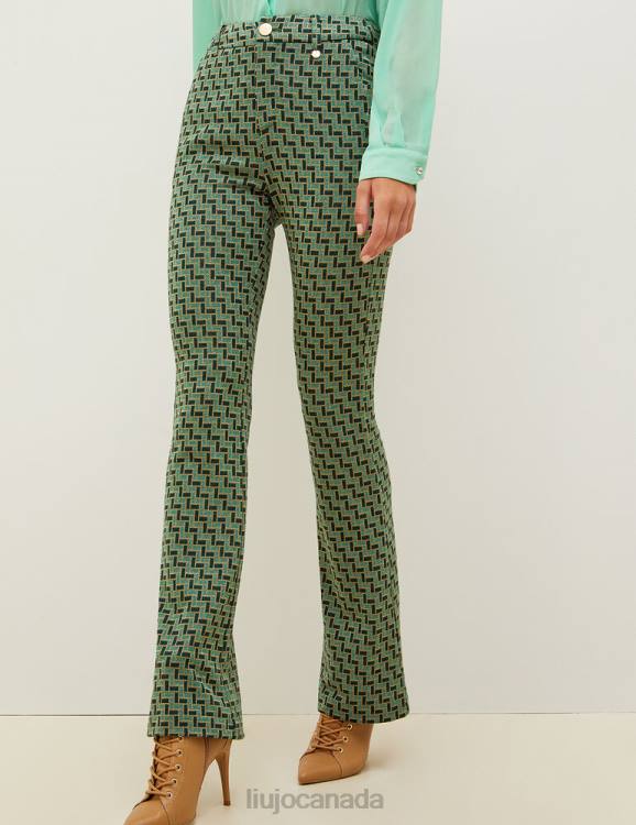 Clothing Liu Jo Bell-Bottom Jacquard Trousers Women F6062679