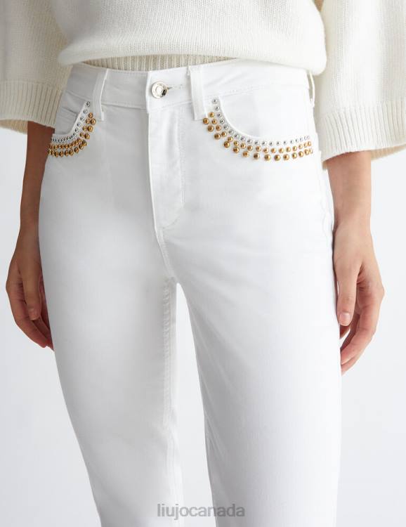 Clothing Liu Jo Bottom Up Trousers With Rhinestones Women F606568