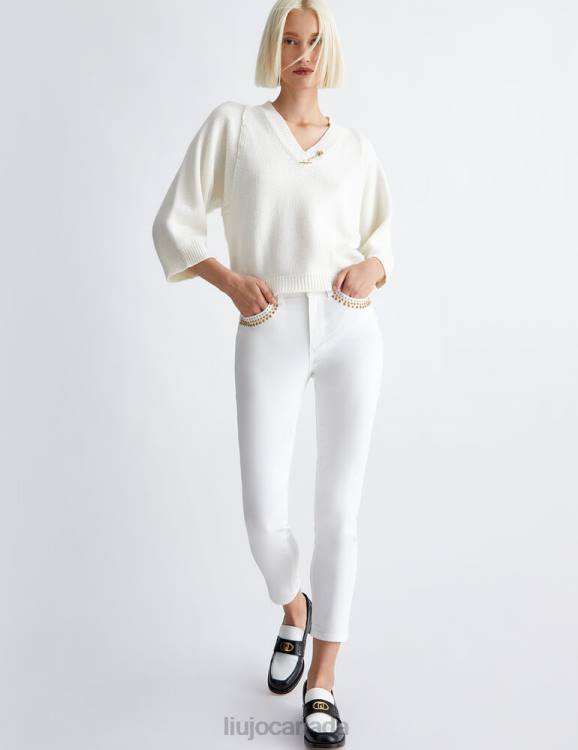 Clothing Liu Jo Bottom Up Trousers With Rhinestones Women F606568