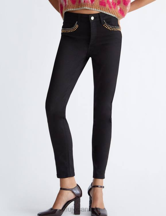 Clothing Liu Jo Bottom Up Trousers With Rhinestones Women F606573