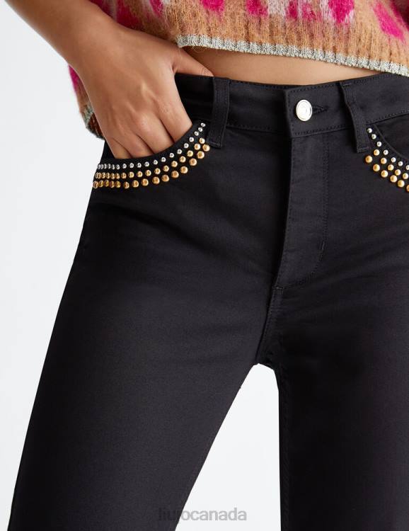Clothing Liu Jo Bottom Up Trousers With Rhinestones Women F606573