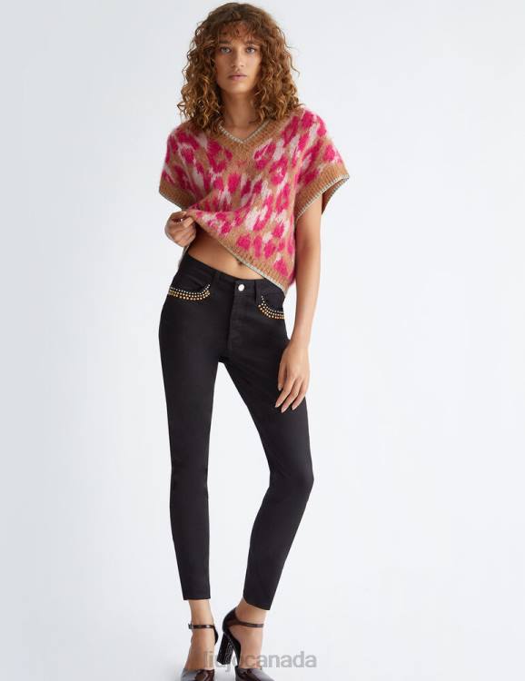 Clothing Liu Jo Bottom Up Trousers With Rhinestones Women F606573