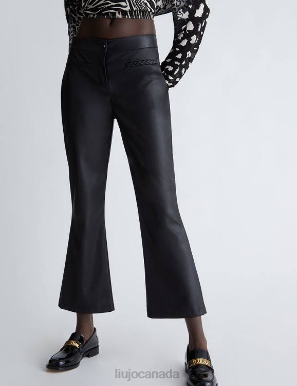 Clothing Liu Jo Flared Trousers In Coated Fabric Women F606110