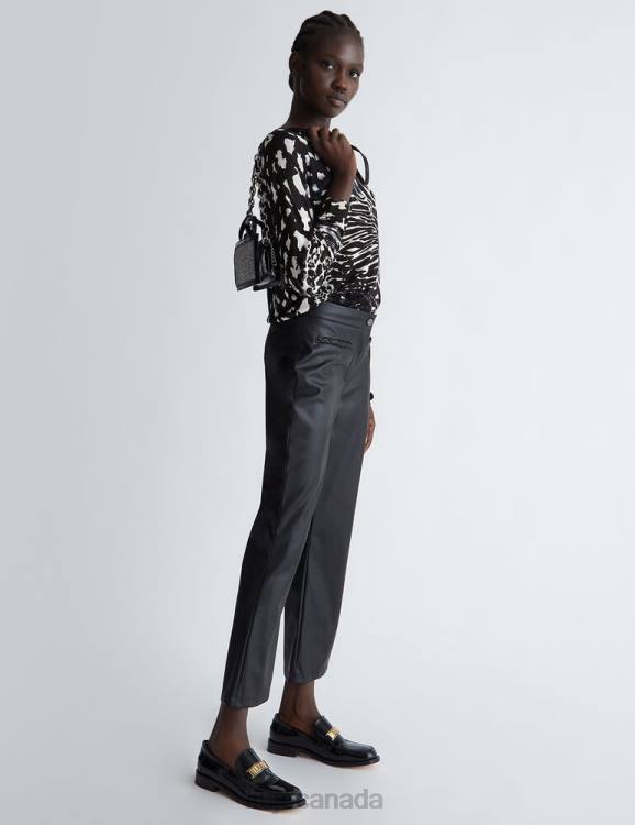 Clothing Liu Jo Flared Trousers In Coated Fabric Women F606110