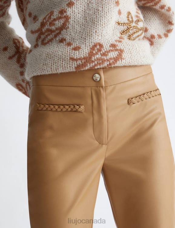 Clothing Liu Jo Flared Trousers In Coated Fabric Women F606852