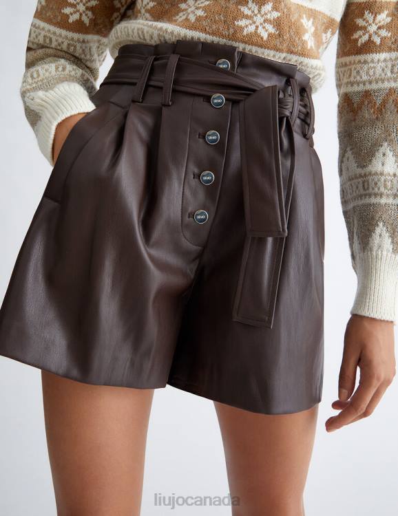 Clothing Liu Jo High-Rise Shorts In Coated Fabric Women F60671