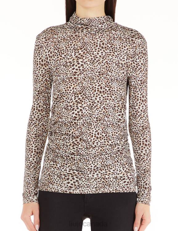 Clothing Liu Jo Animal-Print Jersey Turtleneck Women F6062542