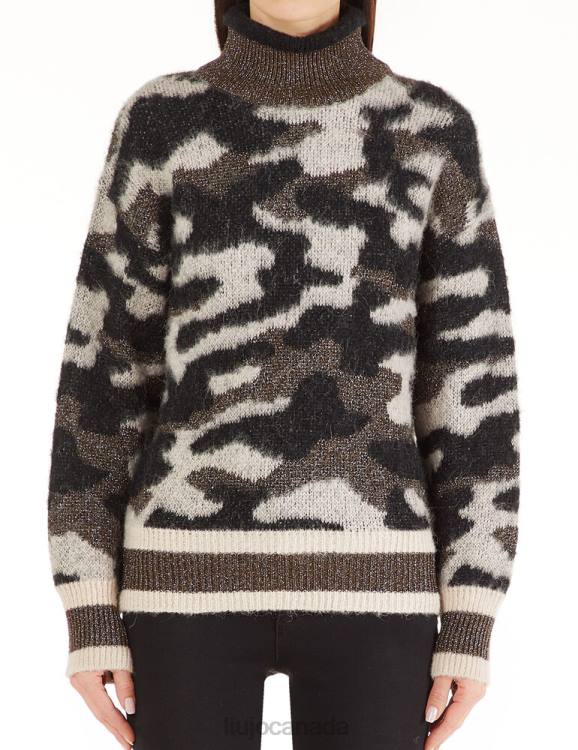 Clothing Liu Jo Camouflage Jacquard Turtleneck Women F6062561