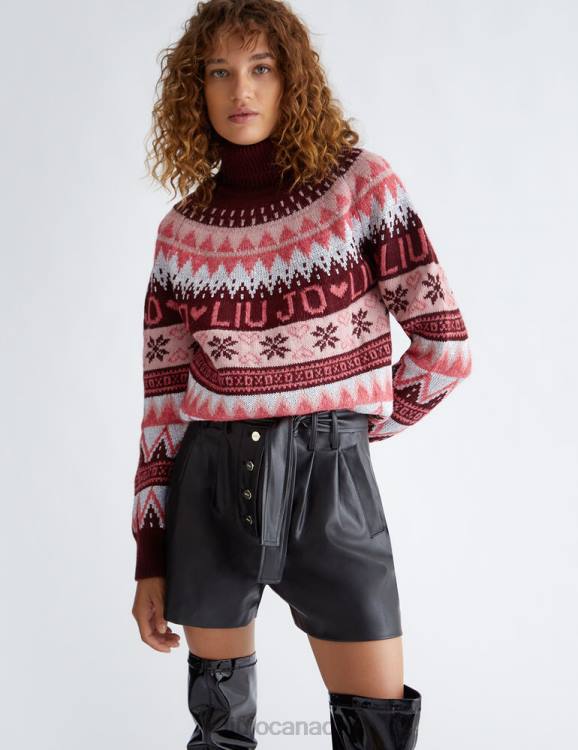 Clothing Liu Jo Fair Isle Turtleneck With Logo Women F606175