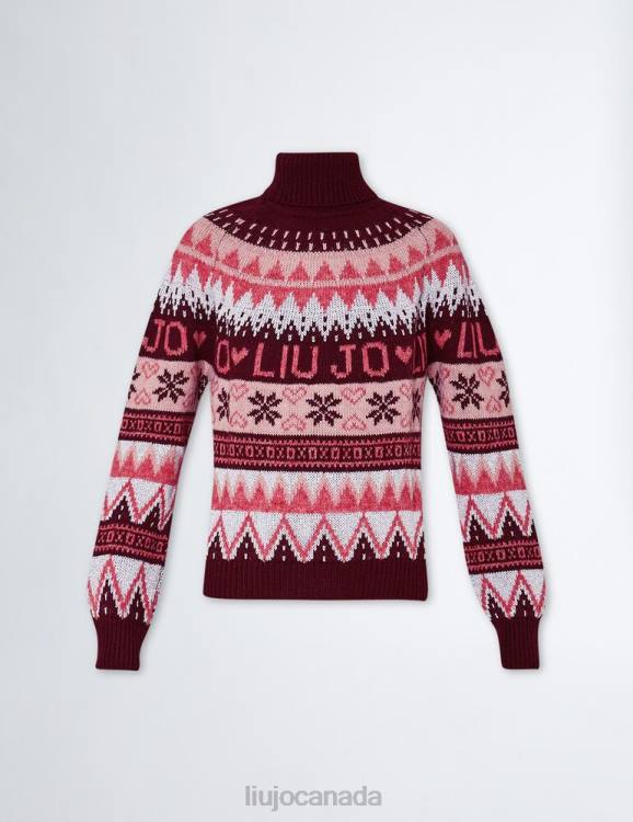 Clothing Liu Jo Fair Isle Turtleneck With Logo Women F606175