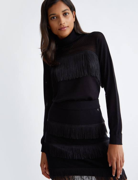 Clothing Liu Jo Turtleneck With Fringes Women F606379