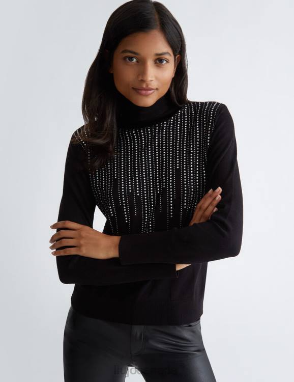 Clothing Liu Jo Turtleneck With Gradient Gemstones Women F60612