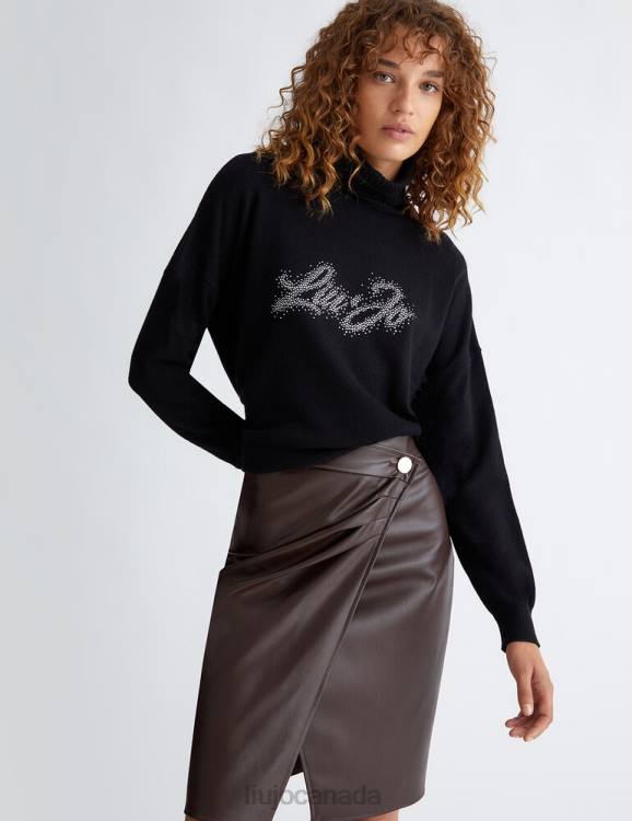 Clothing Liu Jo Turtleneck With Logo And Rhinestones Women F606586