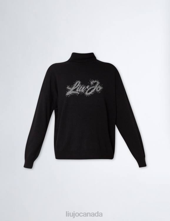 Clothing Liu Jo Turtleneck With Logo And Rhinestones Women F606586