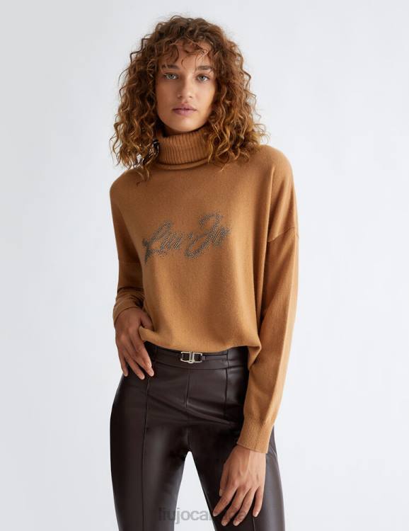 Clothing Liu Jo Turtleneck With Logo And Rhinestones Women F606591