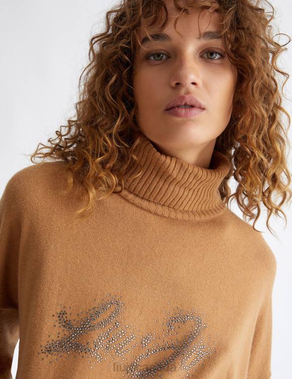 Clothing Liu Jo Turtleneck With Logo And Rhinestones Women F606591