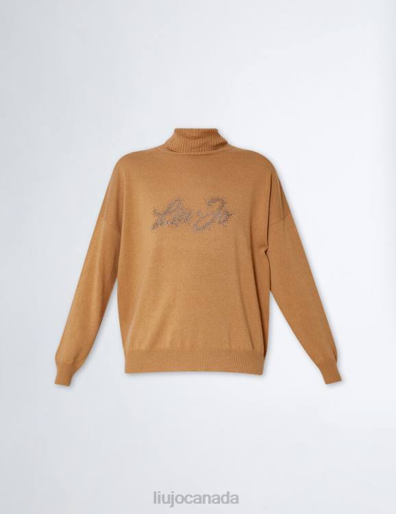 Clothing Liu Jo Turtleneck With Logo And Rhinestones Women F606591