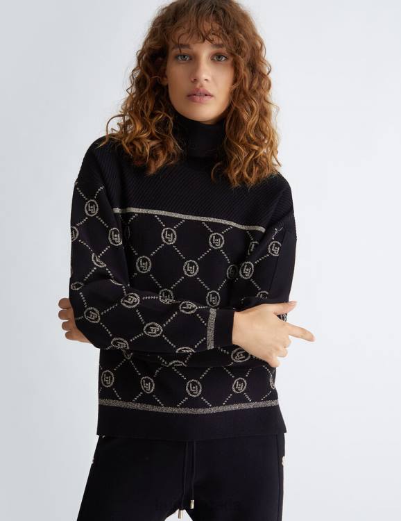 Clothing Liu Jo Turtleneck With Lurex Logo Women F6061149