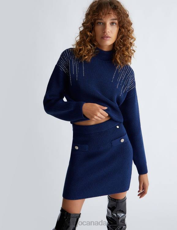 Clothing Liu Jo Wool Turtleneck With Gemstones Women F60631
