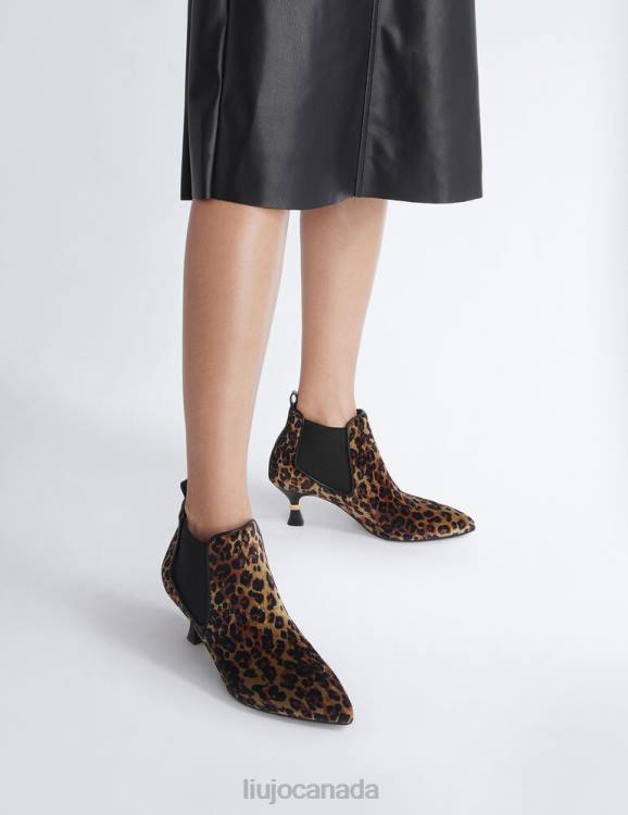Shoes Liu Jo Animal Print Ankle Boots With Low Hourglass Heel Women F6061783