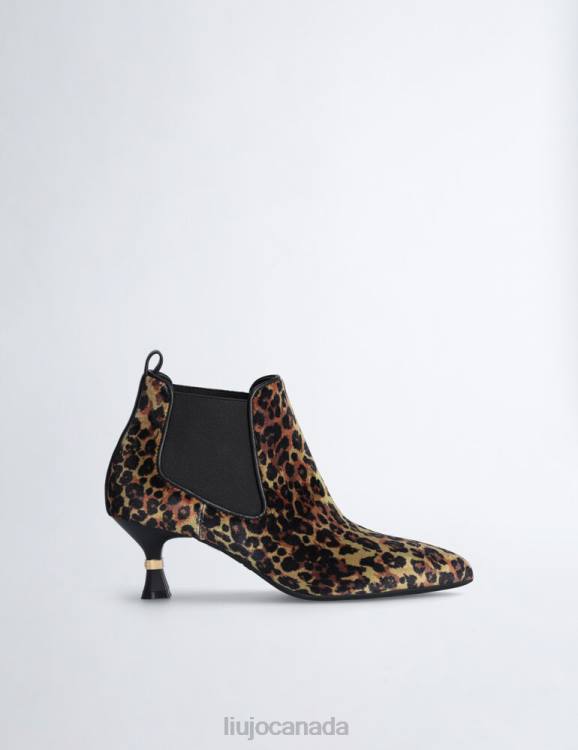 Shoes Liu Jo Animal Print Ankle Boots With Low Hourglass Heel Women F6061783