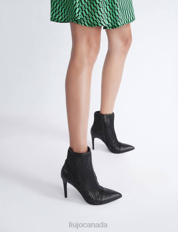 Shoes Liu Jo Black Ankle Boots With Gemstones Women F6061920