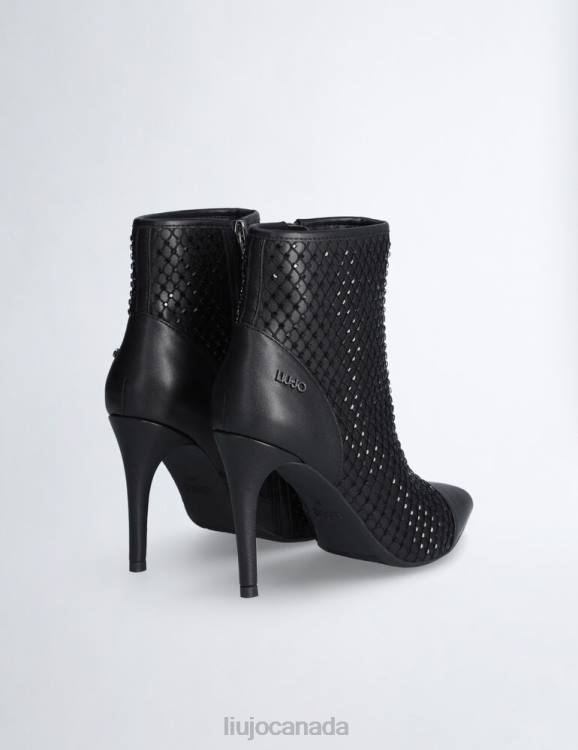 Shoes Liu Jo Black Ankle Boots With Gemstones Women F6061920