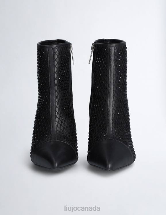 Shoes Liu Jo Black Ankle Boots With Gemstones Women F6061920