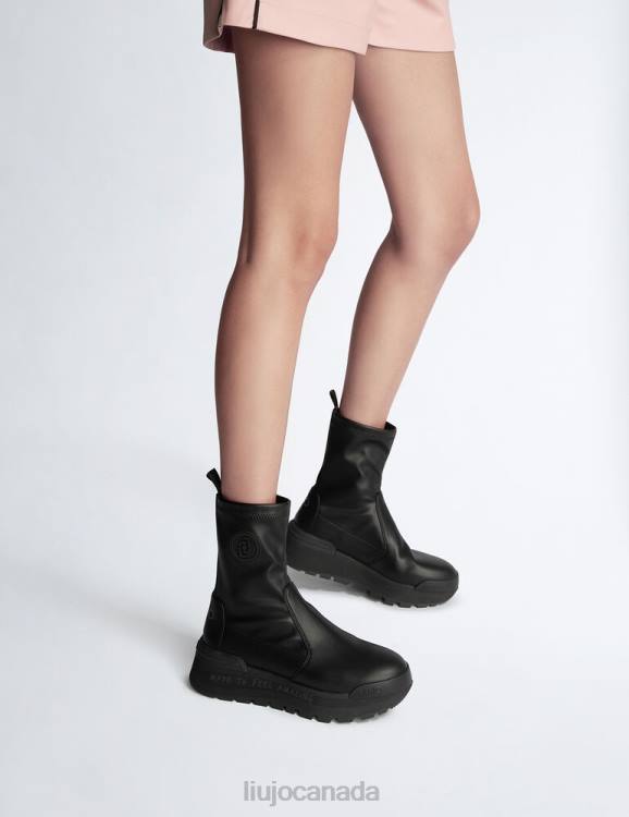 Shoes Liu Jo Black Ankle Boots With Logo Women F6061910
