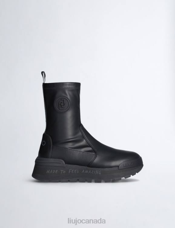 Shoes Liu Jo Black Ankle Boots With Logo Women F6061910
