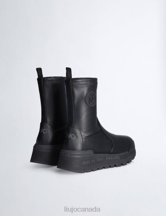 Shoes Liu Jo Black Ankle Boots With Logo Women F6061910