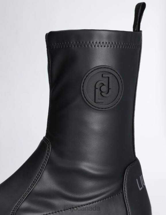 Shoes Liu Jo Black Ankle Boots With Logo Women F6061910
