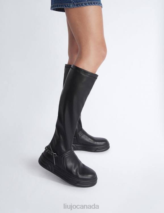Shoes Liu Jo Black High Boots With Chain Women F6061751