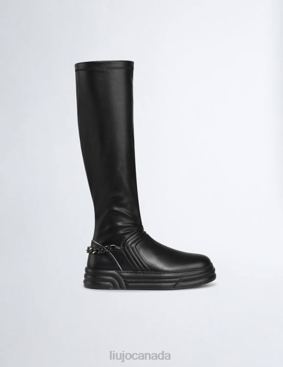 Shoes Liu Jo Black High Boots With Chain Women F6061751