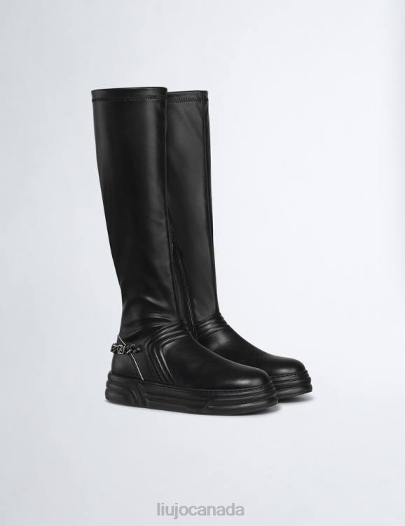 Shoes Liu Jo Black High Boots With Chain Women F6061751