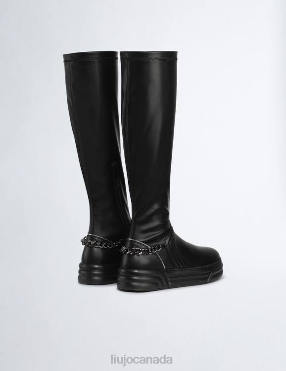 Shoes Liu Jo Black High Boots With Chain Women F6061751