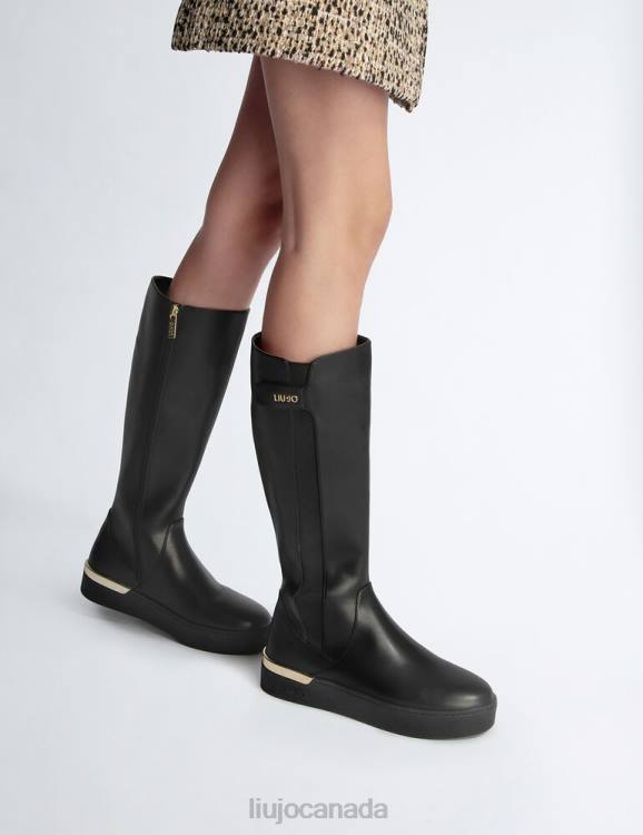 Shoes Liu Jo Black High Boots With Logo Women F6061798