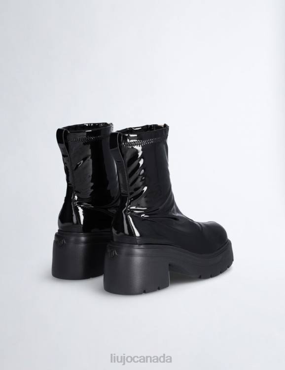 Shoes Liu Jo Black Patent Leather Ankle Boots Women F6061926