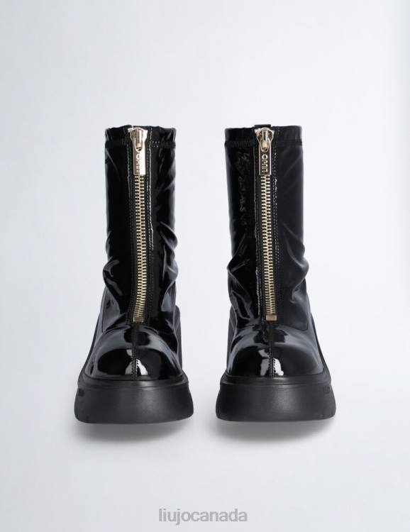 Shoes Liu Jo Black Patent Leather Ankle Boots Women F6061926