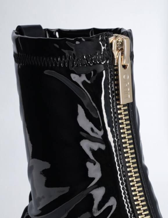 Shoes Liu Jo Black Patent Leather Ankle Boots Women F6061926