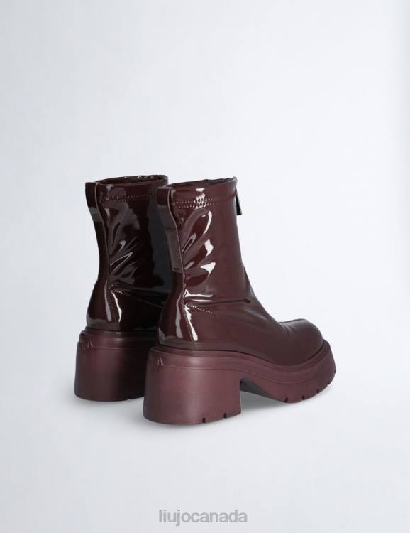 Shoes Liu Jo Burgundy Patent Leather Ankle Boots Women F6061991